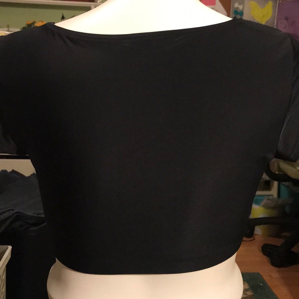 Black stretch crop top - Picture 3 of 6